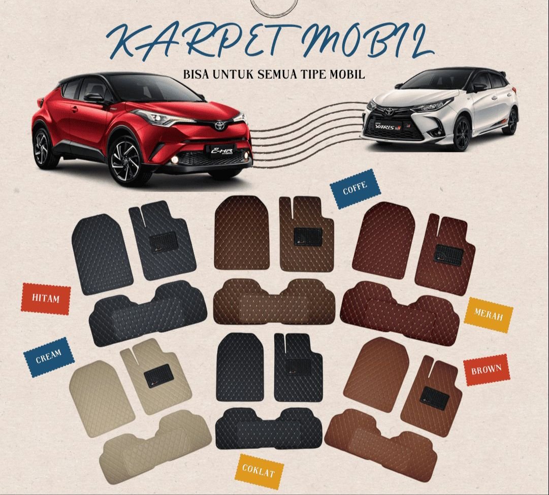 Universal Car Mats Leather 2 Baris Karpet Mobil Universal Kulit Waterproof Premium