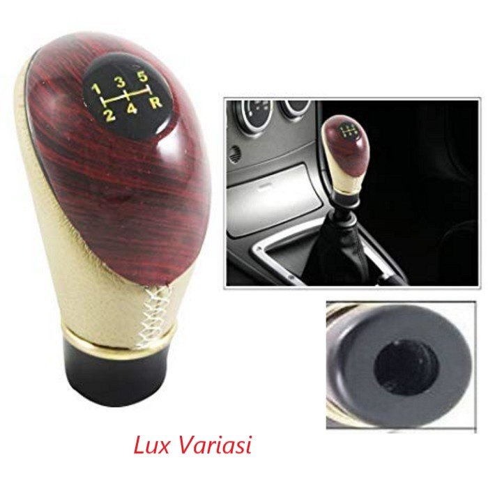 Shift Knob Universal Knop Gear Knob Kayu Type R Tuas Gigi Perseneling Transmisi Mobil Manual - Gambar 3