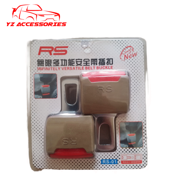 isi 2pcs Colokan Safety Belt Sabuk Pengaman Mobil RS Universal Hitam Cream Abu - Gambar 4